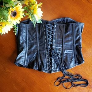 Black Leather Corset